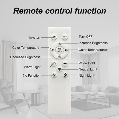 Modern LED Ceiling Light, Flush Mount Ceiling Light with Dimmable Remote Control, 6Rings Acrylic Ceiling Light Fixture for Bedroom, Living Room, Kitchen, Office Lamps (6 Heads)