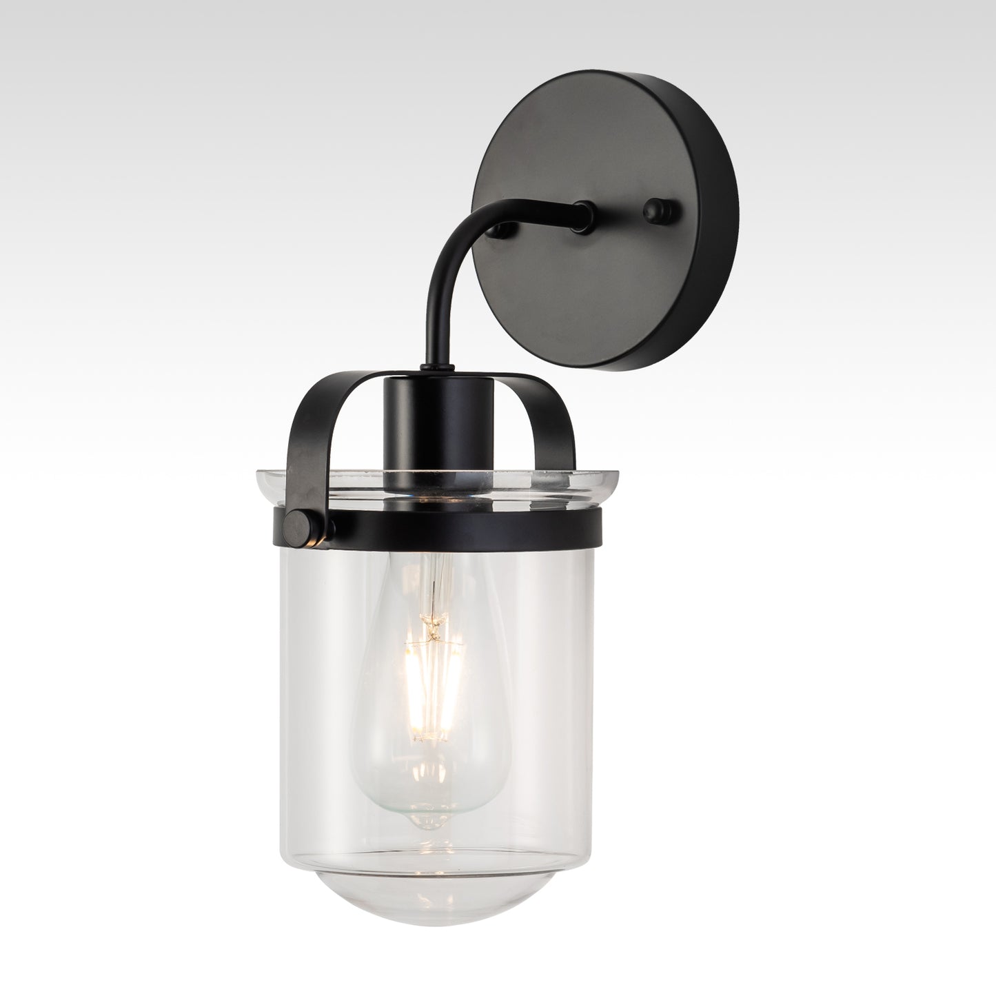 1-Light with Clear Glass Shade, Modern Sconce, Industrial Indoor Light Fixture for Bathroom Living Room Bedroom Over Kitchen Sink, E26 Socket, [No Bulb]