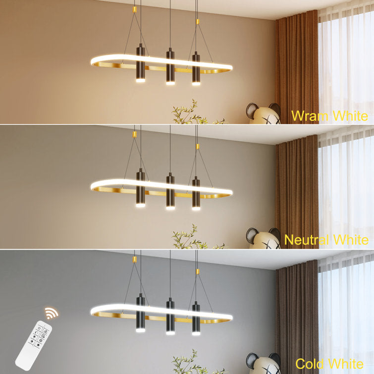 Javeriah 4 - Light Black/Gold Dimmable LED Pendant Light[No Bulb]