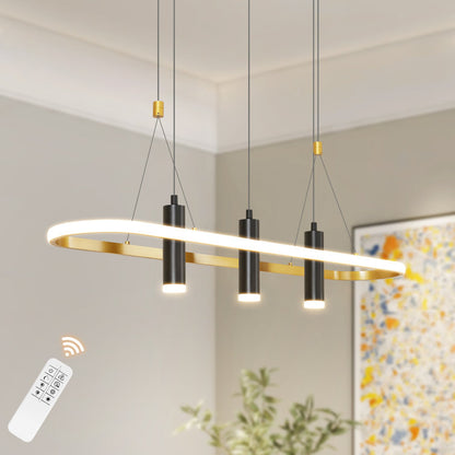 Javeriah 4 - Light Black/Gold Dimmable LED Pendant Light[No Bulb]
