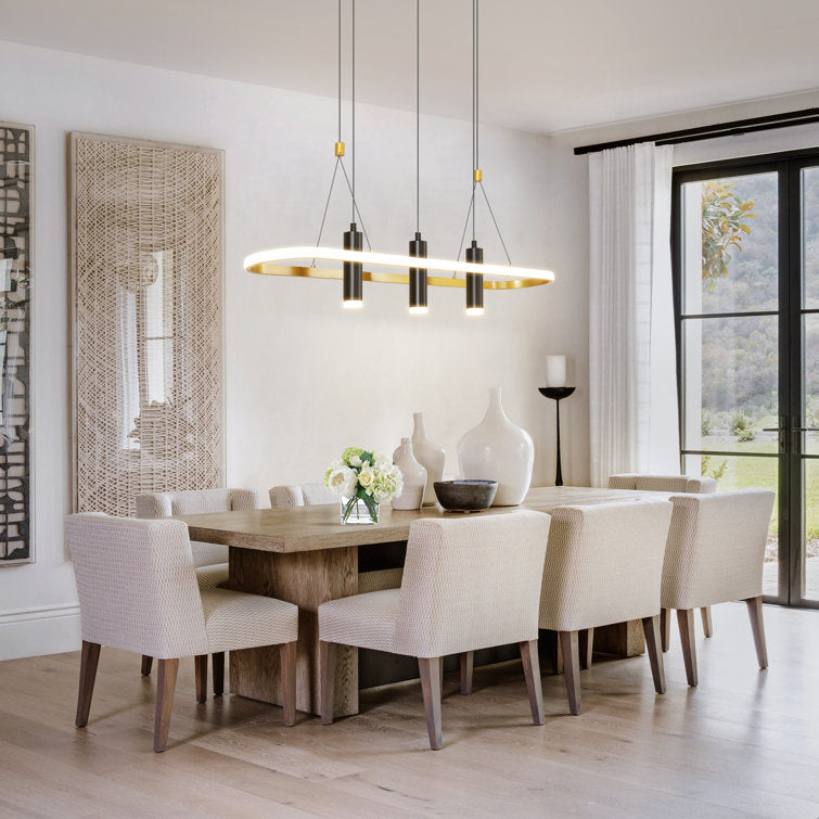 Javeriah 4 - Light Black/Gold Dimmable LED Pendant Light[No Bulb]