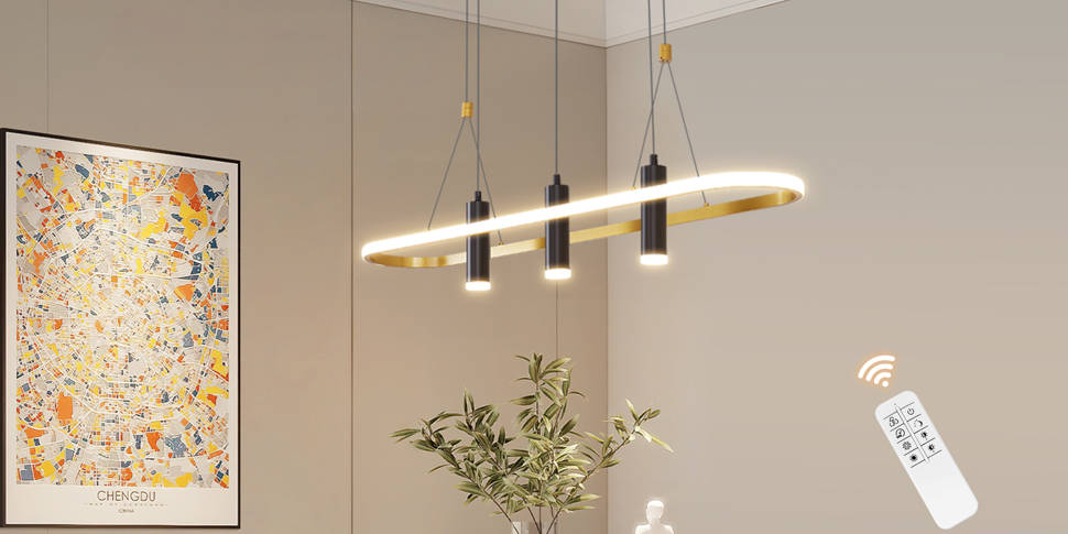 Javeriah 4 - Light Black/Gold Dimmable LED Pendant Light[No Bulb]