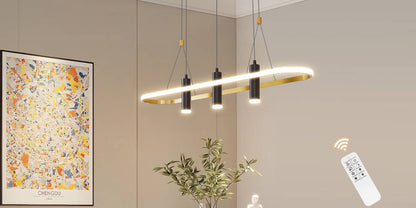 Javeriah 4 - Light Black/Gold Dimmable LED Pendant Light[No Bulb]