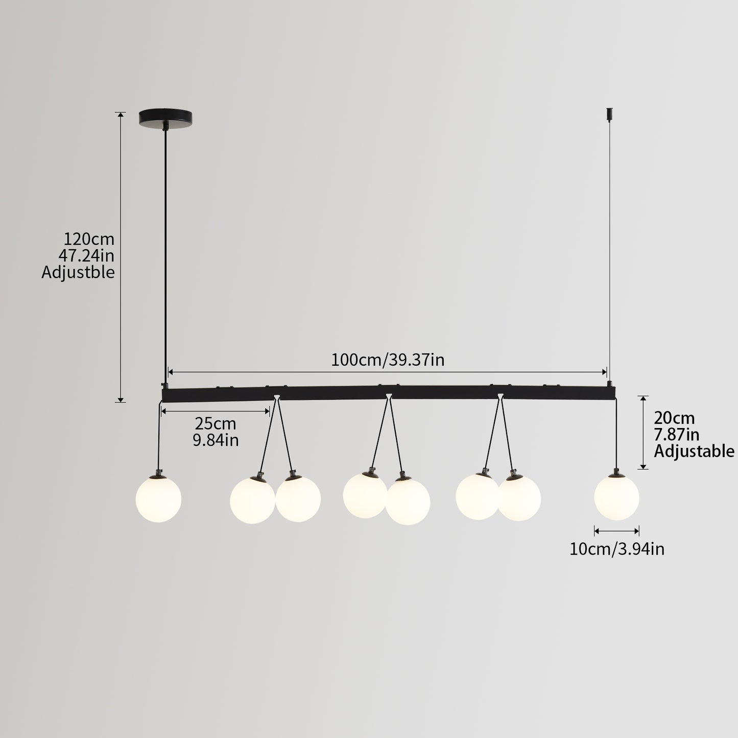 Broghan 8 - Light Sphere Globe Chandelier[No Bulb]