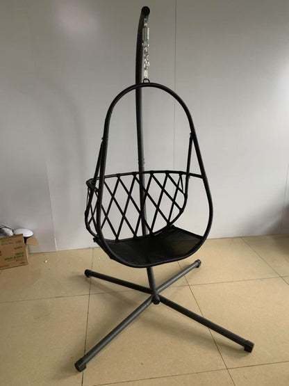 Swing Egg Chair with Stand Indoor Outdoor Wicker Rattan Patio Basket Hanging Chair with C Type bracket , with cushion and pillow,Patio Wicker folding Hanging Chair( Special construction cup holder