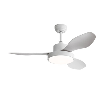 47 Inch Ceiling Fan with 22W LED Light and Remote Control 6 Speeds Reversible DC Motor White for Living Room Bedroom