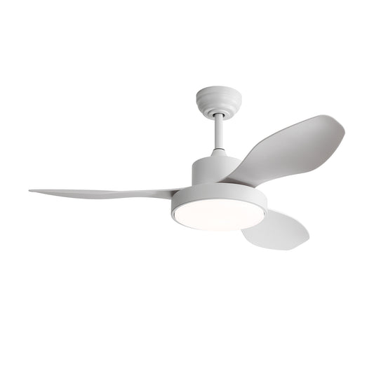 47 Inch Ceiling Fan with 22W LED Light and Remote Control 6 Speeds Reversible DC Motor White for Living Room Bedroom