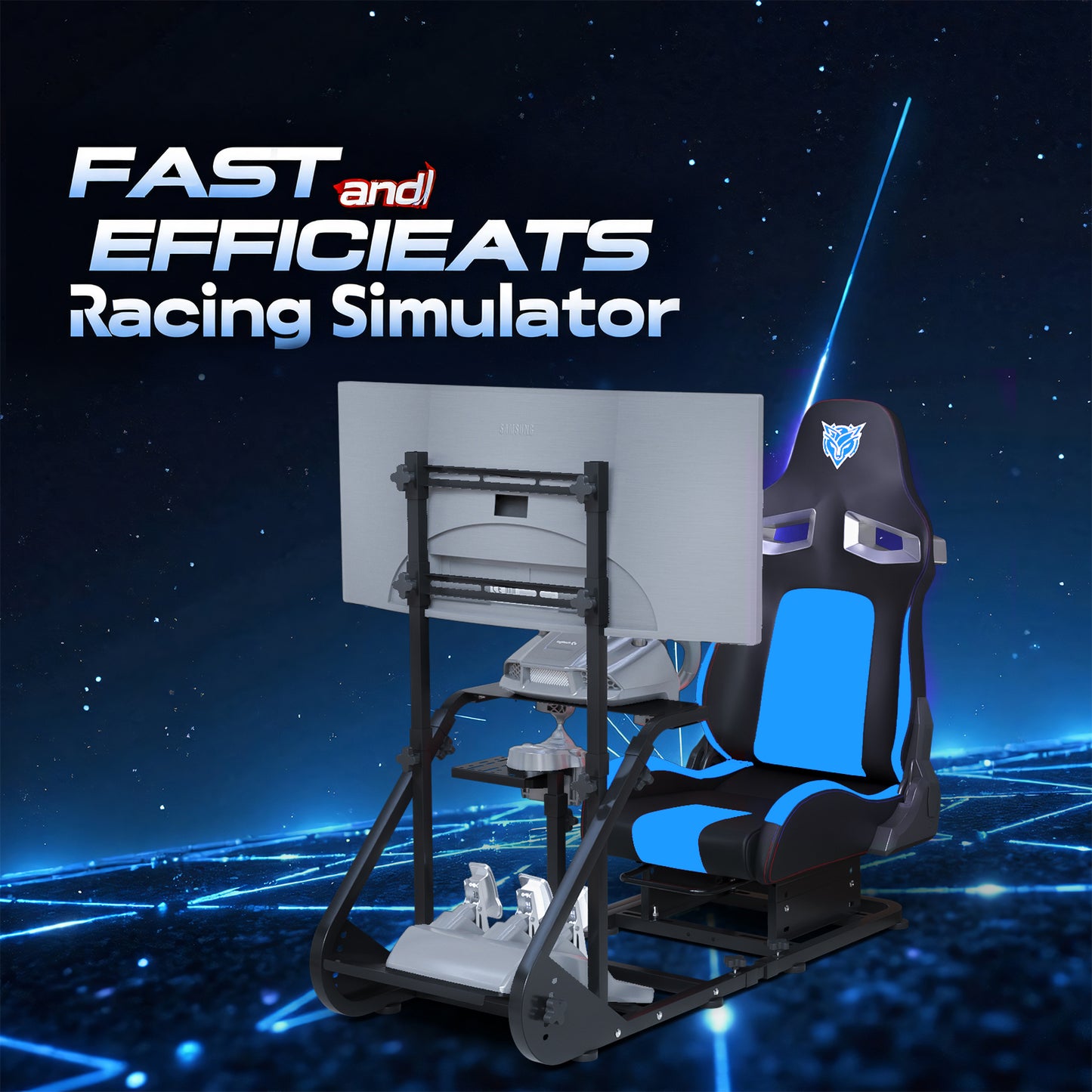 Enhanced and stable racing wheel cockpit, compatible with Fanatec, PXN, Thrustmaster, and Logitech adjustable driving simulators, excluding handbrake, pedals, and monitor