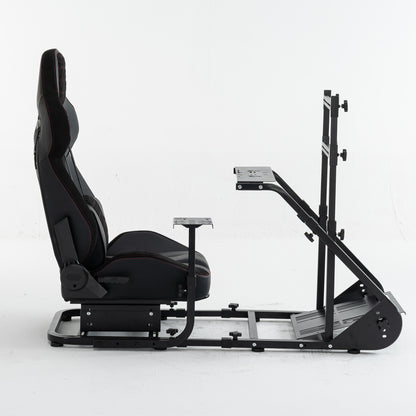 Enhanced and stable racing wheel cockpit, compatible with Fanatec, PXN, Thrustmaster, and Logitech adjustable driving simulators, excluding handbrake, pedals, and monitor
