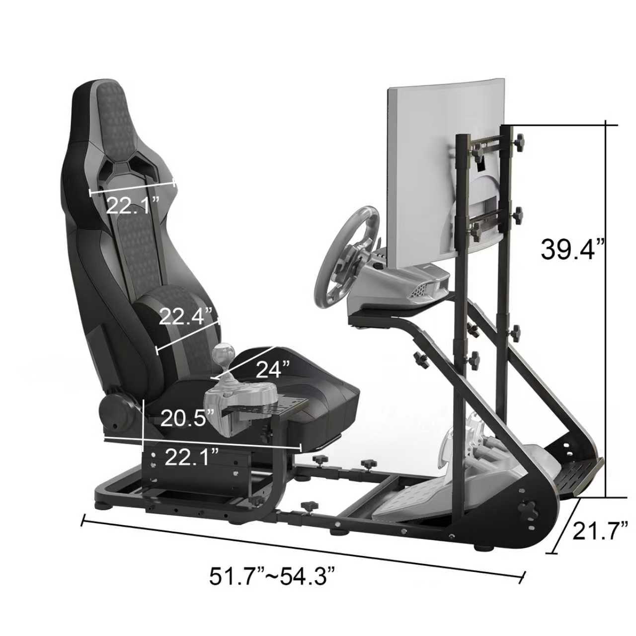 Enhanced and stable racing wheel cockpit, compatible with Fanatec, PXN, Thrustmaster, and Logitech adjustable driving simulators, excluding handbrake, pedals, and monitor