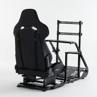 Enhanced and stable racing wheel cockpit, compatible with Fanatec, PXN, Thrustmaster, and Logitech adjustable driving simulators, excluding handbrake, pedals, and monitor