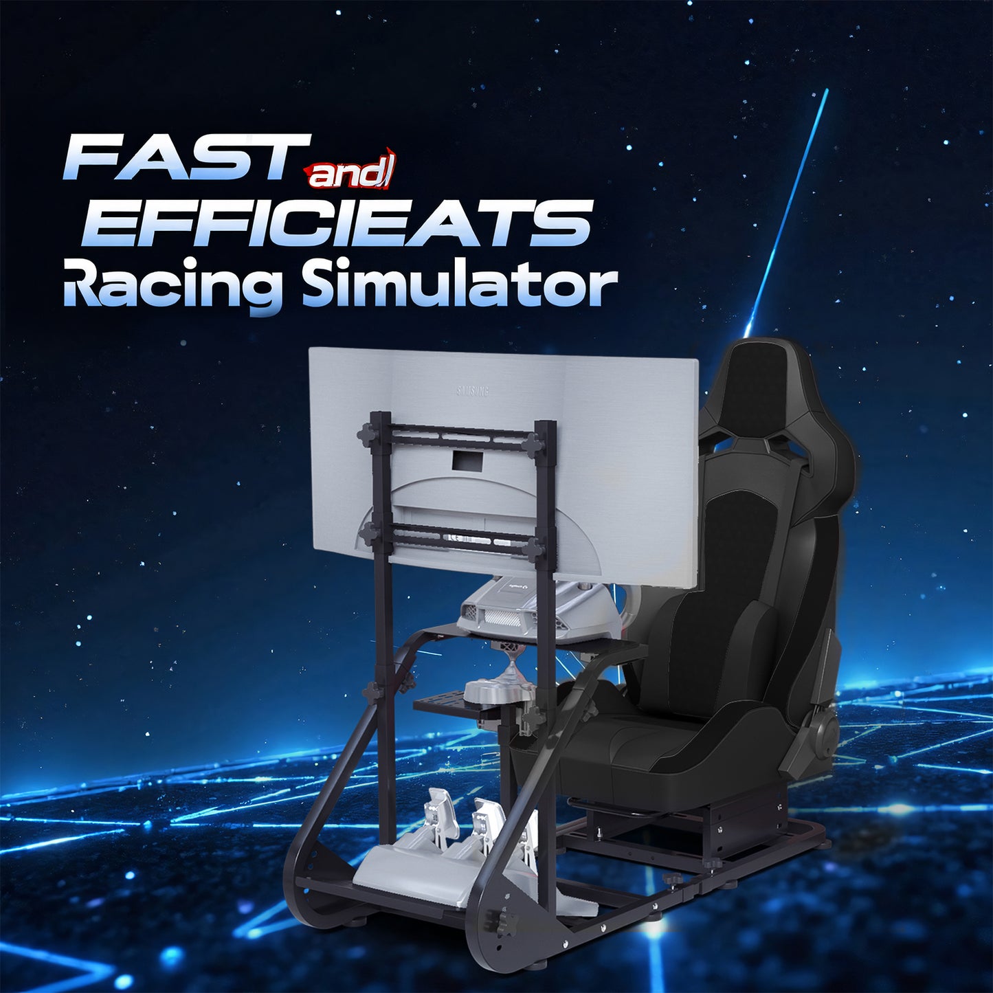 Enhanced and stable racing wheel cockpit, compatible with Fanatec, PXN, Thrustmaster, and Logitech adjustable driving simulators, excluding handbrake, pedals, and monitor
