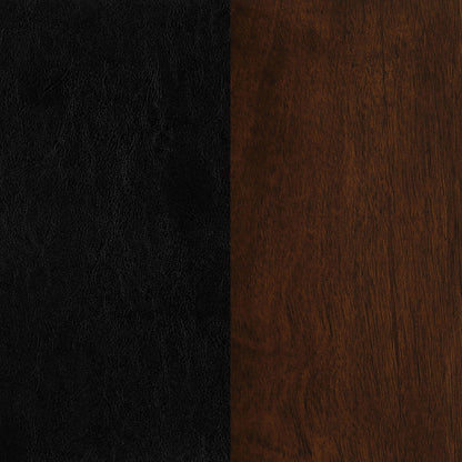 Black and Tobacco Upholstered Game Chair with Casters