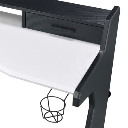 Black and White 2-Drawer Gaming Desk