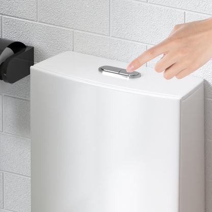 1.1/1.6 GPF Tornado Flush One-Piece Toilet for bathrooms,Siphonic S-trap 12",Elongated Bowl with Soft Close Seat,Powerful Dual Flush MAP 1000g,Comfort Chair Seat ADA Height 17",Glossy White GW-001