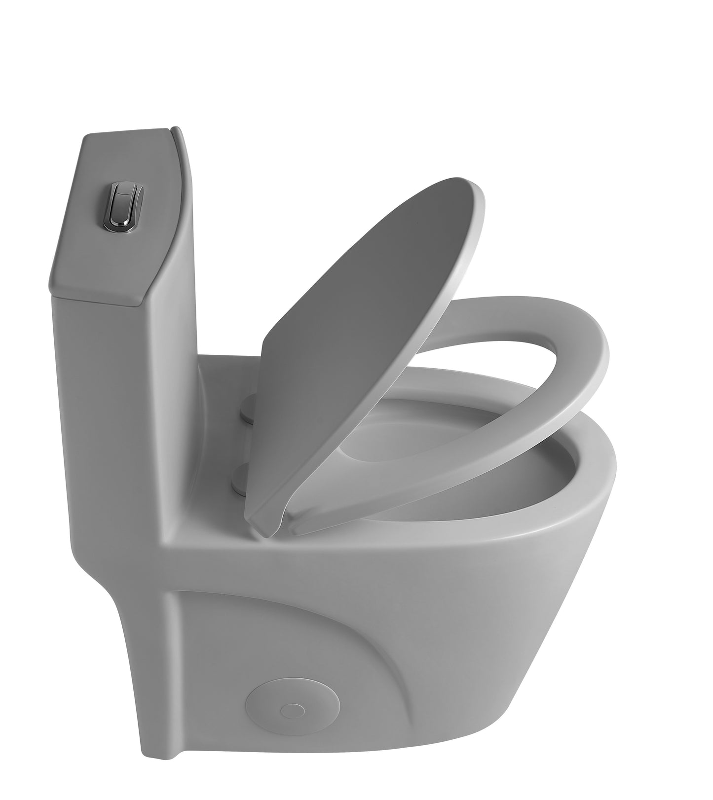 1.1/1.6 GPF Tornado Flush One-Piece Toilet for bathrooms,Siphonic S-trap 12",Elongated Bowl with Soft Close Seat,Powerful Dual Flush MAP 1000g,Comfort Chair Seat ADA Height 17", Light gray LG-001