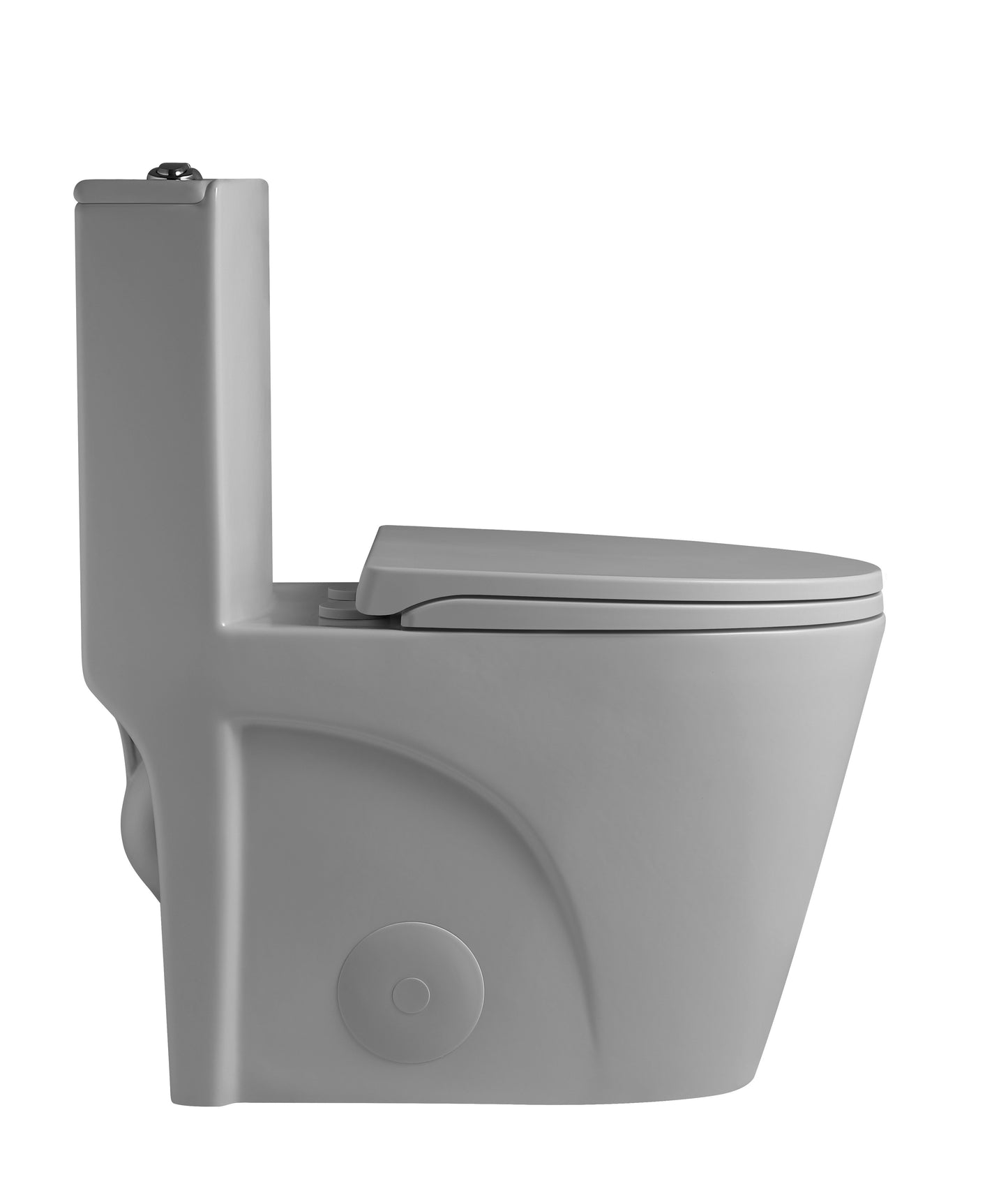 1.1/1.6 GPF Tornado Flush One-Piece Toilet for bathrooms,Siphonic S-trap 12",Elongated Bowl with Soft Close Seat,Powerful Dual Flush MAP 1000g,Comfort Chair Seat ADA Height 17", Light gray LG-001