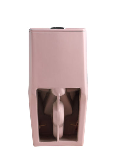 1.1/1.6 GPF Tornado Flush One-Piece Toilet for bathrooms,Siphonic S-trap 12",Elongated Bowl with Soft Close Seat,Powerful Dual Flush MAP 1000g,Comfort Chair Seat ADA Height 17", Pink PF-001