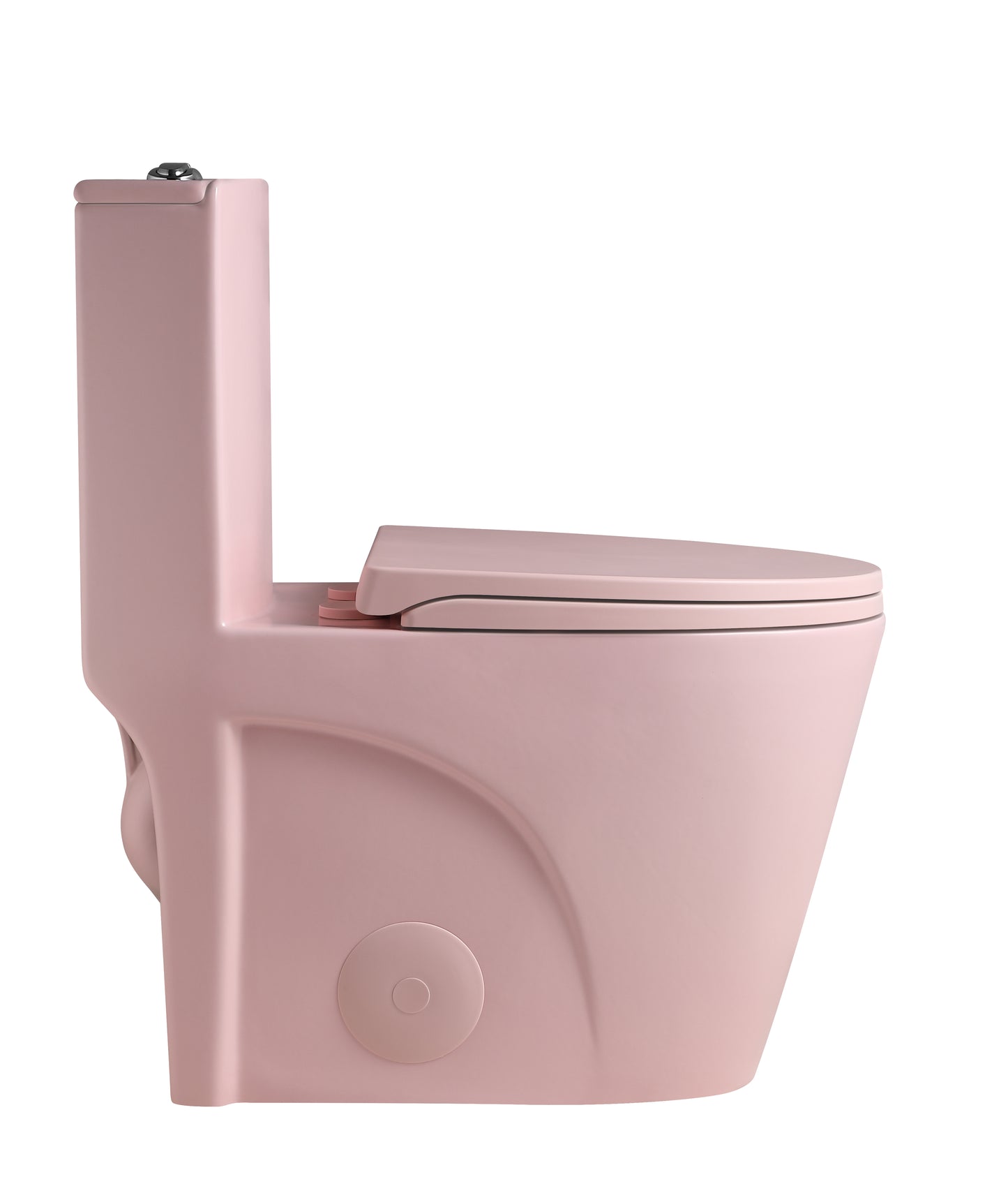 1.1/1.6 GPF Tornado Flush One-Piece Toilet for bathrooms,Siphonic S-trap 12",Elongated Bowl with Soft Close Seat,Powerful Dual Flush MAP 1000g,Comfort Chair Seat ADA Height 17", Pink PF-001