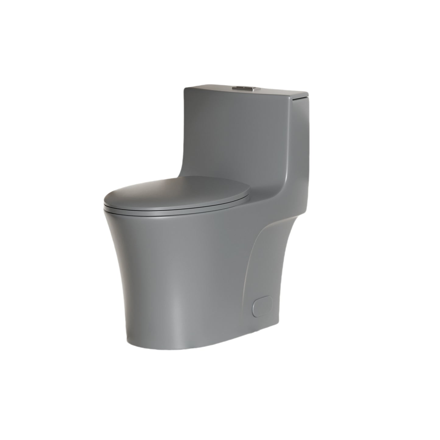 1.1/1.6 GPF Tornado Flush One-Piece Toilet Elongated, Siphonic S-trap 12",Soft Closing Seat, Button on Tank top ,Powerful Dual Flush MAP 1000g, Comfort Chair Seat ADA Height 17", Light gray LG-002