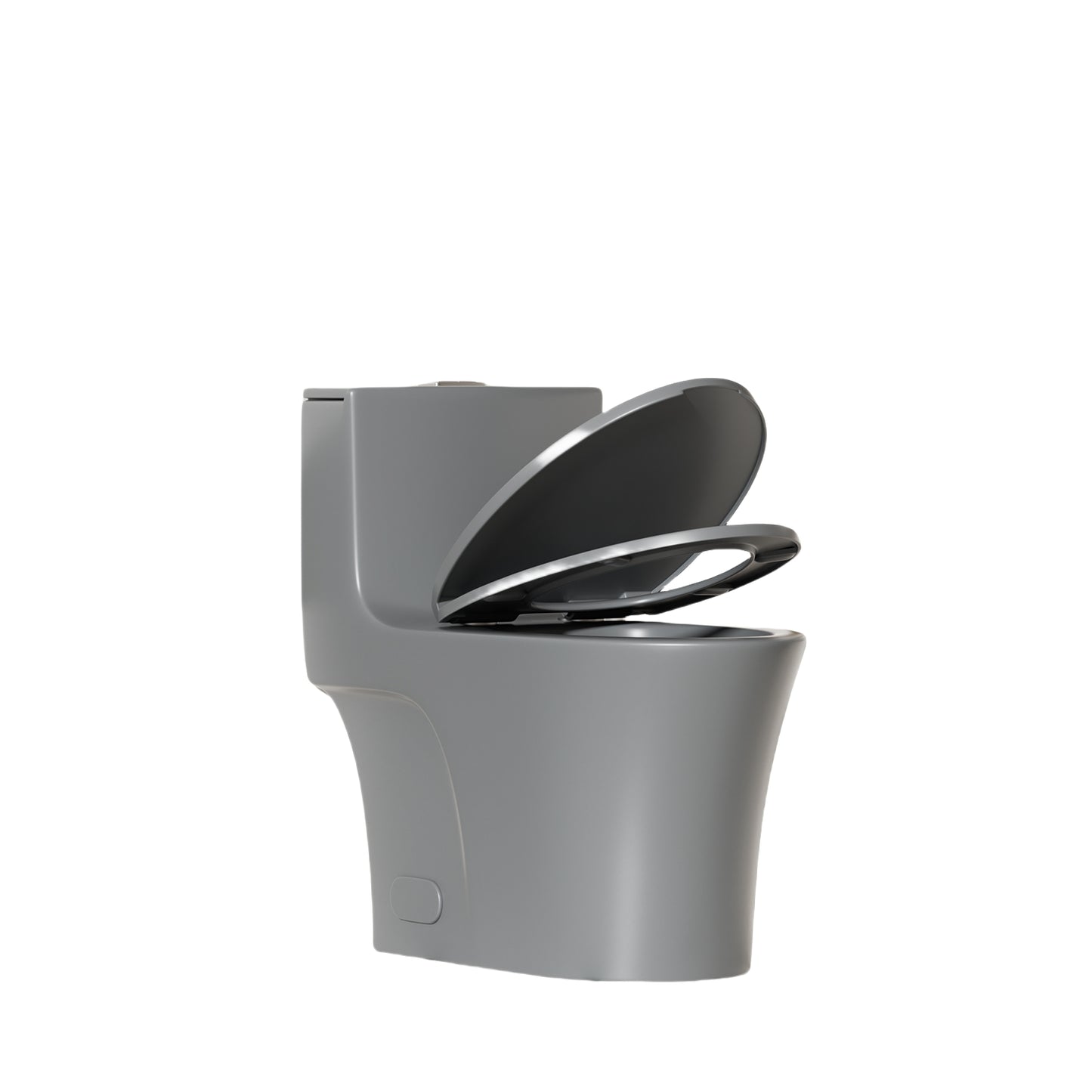 1.1/1.6 GPF Tornado Flush One-Piece Toilet Elongated, Siphonic S-trap 12",Soft Closing Seat, Button on Tank top ,Powerful Dual Flush MAP 1000g, Comfort Chair Seat ADA Height 17", Light gray LG-002