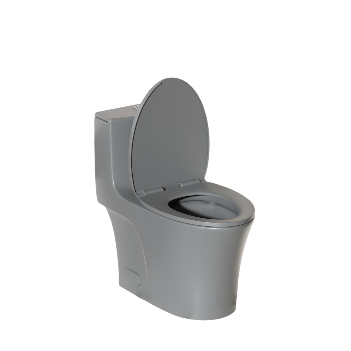 1.1/1.6 GPF Tornado Flush One-Piece Toilet Elongated, Siphonic S-trap 12",Soft Closing Seat, Button on Tank top ,Powerful Dual Flush MAP 1000g, Comfort Chair Seat ADA Height 17", Light gray LG-002