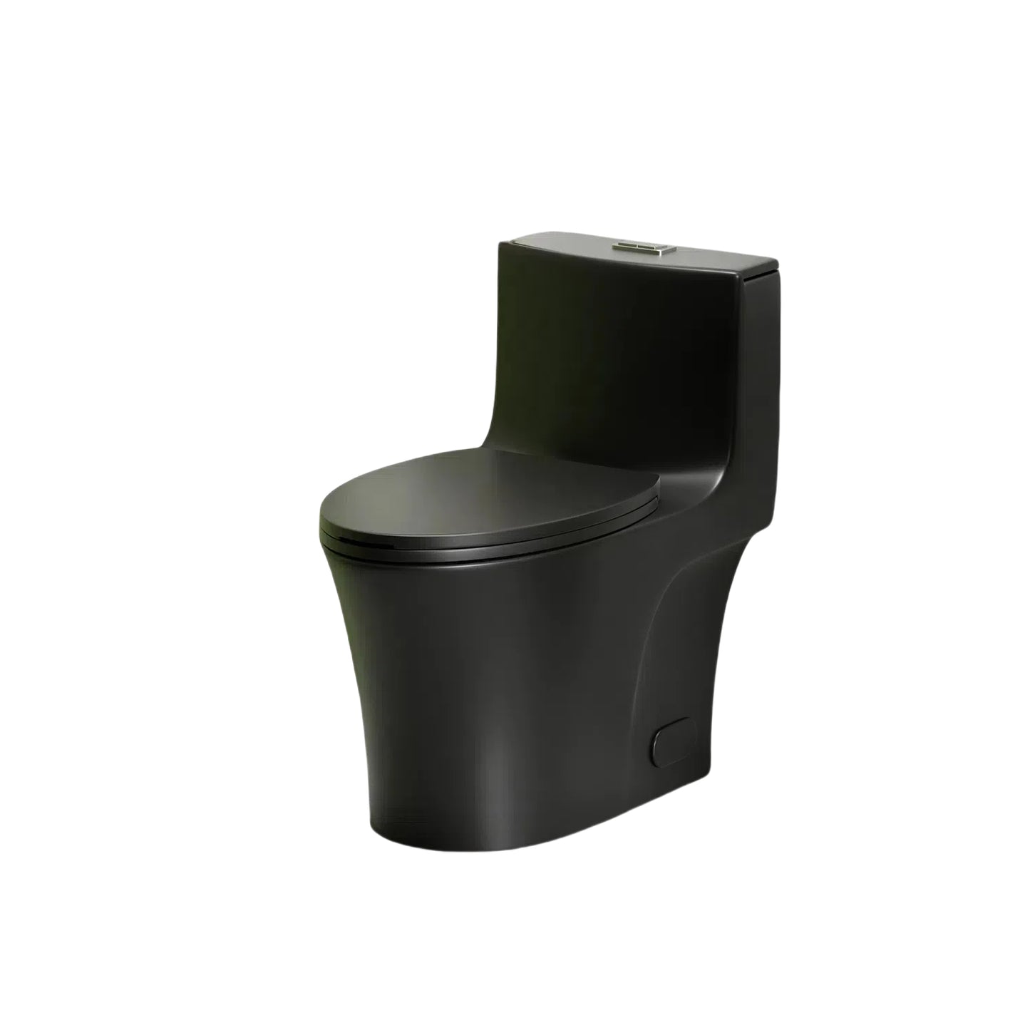 1.1/1.6 GPF Tornado Flush One-Piece Toilet Elongated, Siphonic S-trap 12",Soft Closing Seat, Button on Tank top ,Powerful Dual Flush MAP 1000g, Comfort Chair Seat ADA Height 17", Matte black MB-002