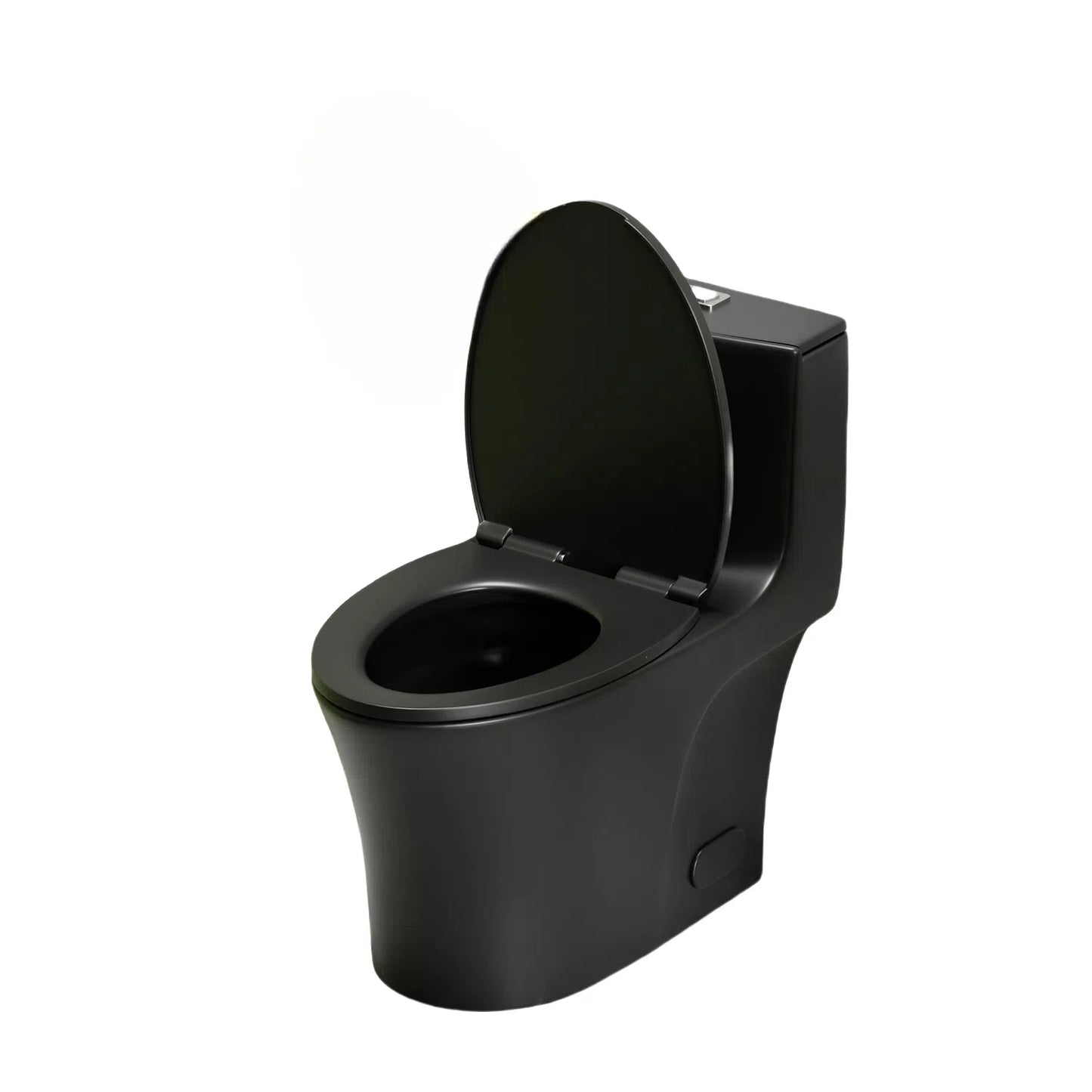 1.1/1.6 GPF Tornado Flush One-Piece Toilet Elongated, Siphonic S-trap 12",Soft Closing Seat, Button on Tank top ,Powerful Dual Flush MAP 1000g, Comfort Chair Seat ADA Height 17", Matte black MB-002
