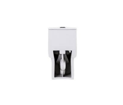 1.1/1.6 GPF Tornado Flush One-Piece Toilet Elongated, Siphonic S-trap 12",Soft Closing Seat, Button on Tank top ,Powerful Dual Flush MAP 1000g, Comfort Chair Seat ADA Height 17", Glossy White GW-002