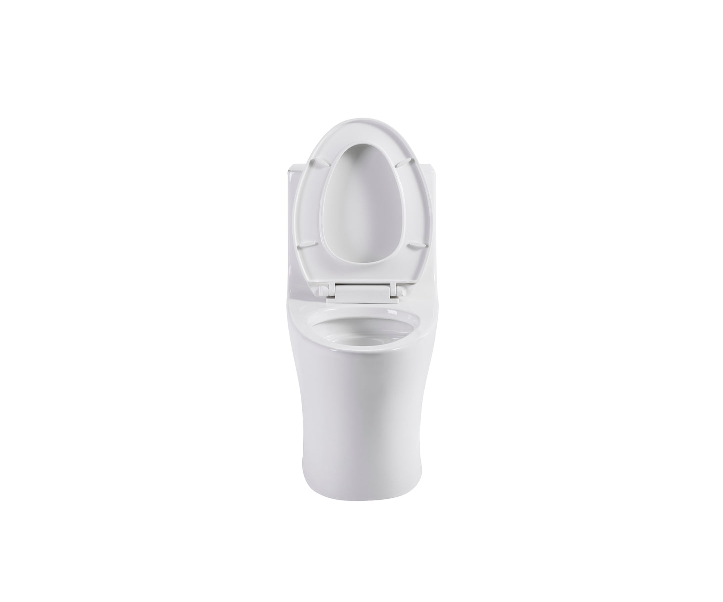 1.1/1.6 GPF Tornado Flush One-Piece Toilet Elongated, Siphonic S-trap 12",Soft Closing Seat, Button on Tank top ,Powerful Dual Flush MAP 1000g, Comfort Chair Seat ADA Height 17", Glossy White GW-002