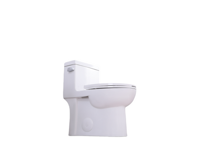 1.28 GPF Tornado Flush One-piece Toilet Elongated,Siphonic Side Press Single Flush,17" ADA Comfort Chair Height Seat,Soft Closing Seat, 1000g MAP Flushing Score Toilet, Gloss White GW-003S