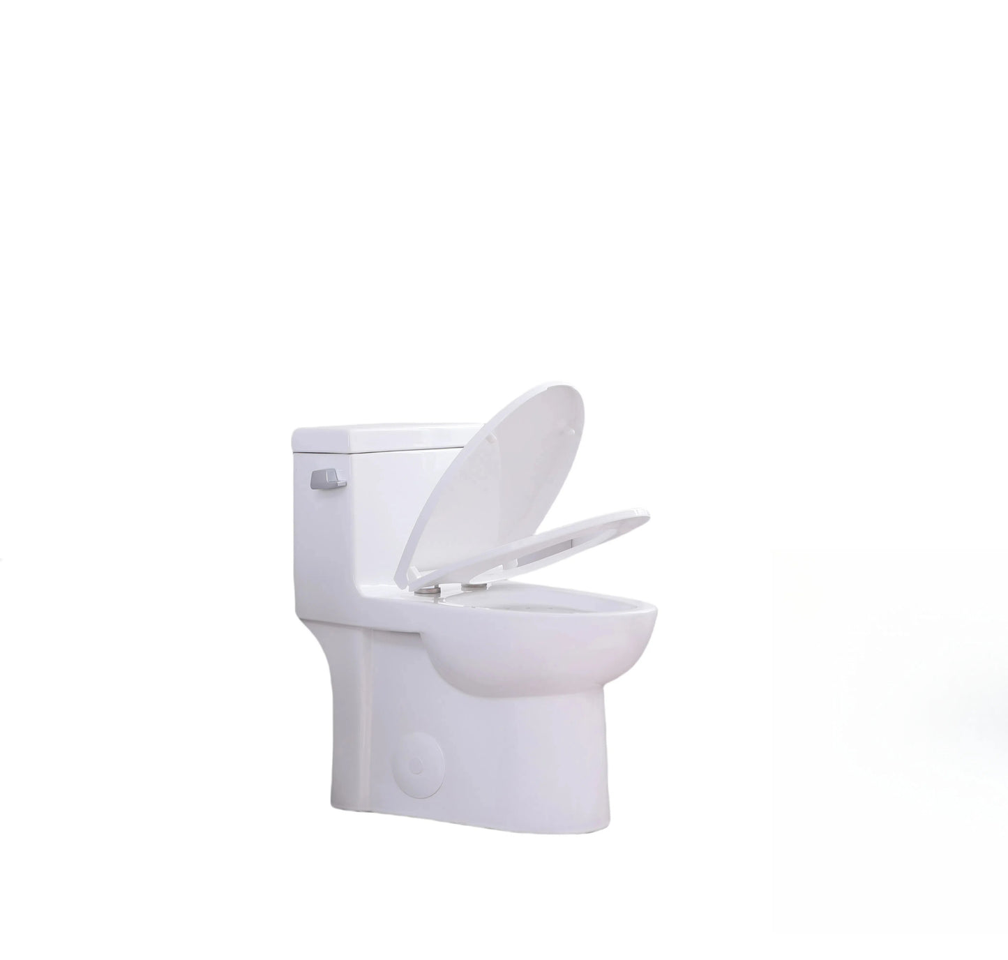 1.28 GPF Tornado Flush One-piece Toilet Elongated,Siphonic Side Press Single Flush,17" ADA Comfort Chair Height Seat,Soft Closing Seat, 1000g MAP Flushing Score Toilet, Gloss White GW-003S