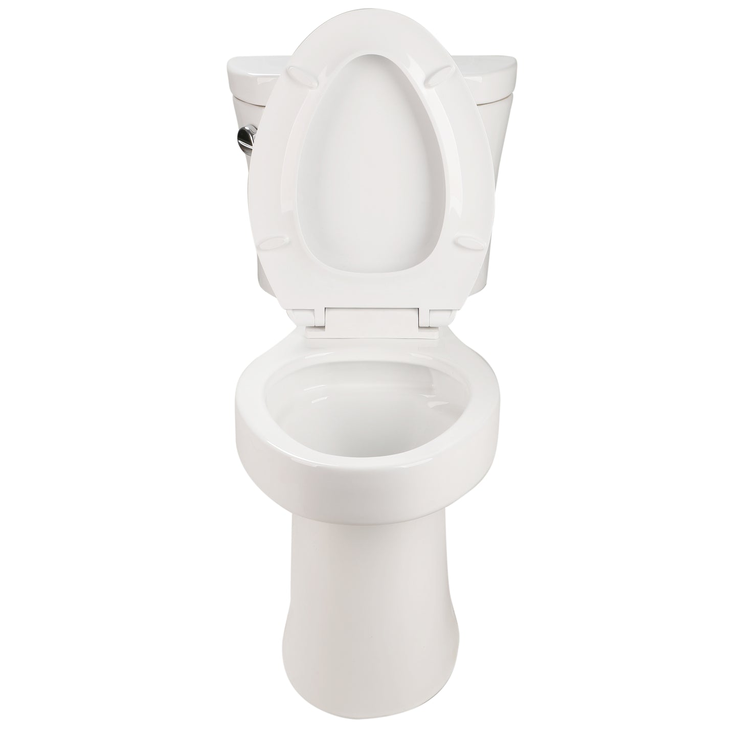 1.28 GPF Tornado Flush Two-piece Toilet for bathrooms,Siphonic Side Press Single Flush,17"ADA Comfort Chair Height Seat, S-trap 12",Rimless Bowl with Soft Closing Seat,Easy-to-Use,Gloss White GW-004