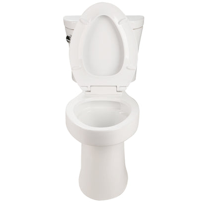 1.28 GPF Tornado Flush Two-piece Toilet for bathrooms,Siphonic Side Press Single Flush,17"ADA Comfort Chair Height Seat, S-trap 12",Rimless Bowl with Soft Closing Seat,Easy-to-Use,Gloss White GW-004