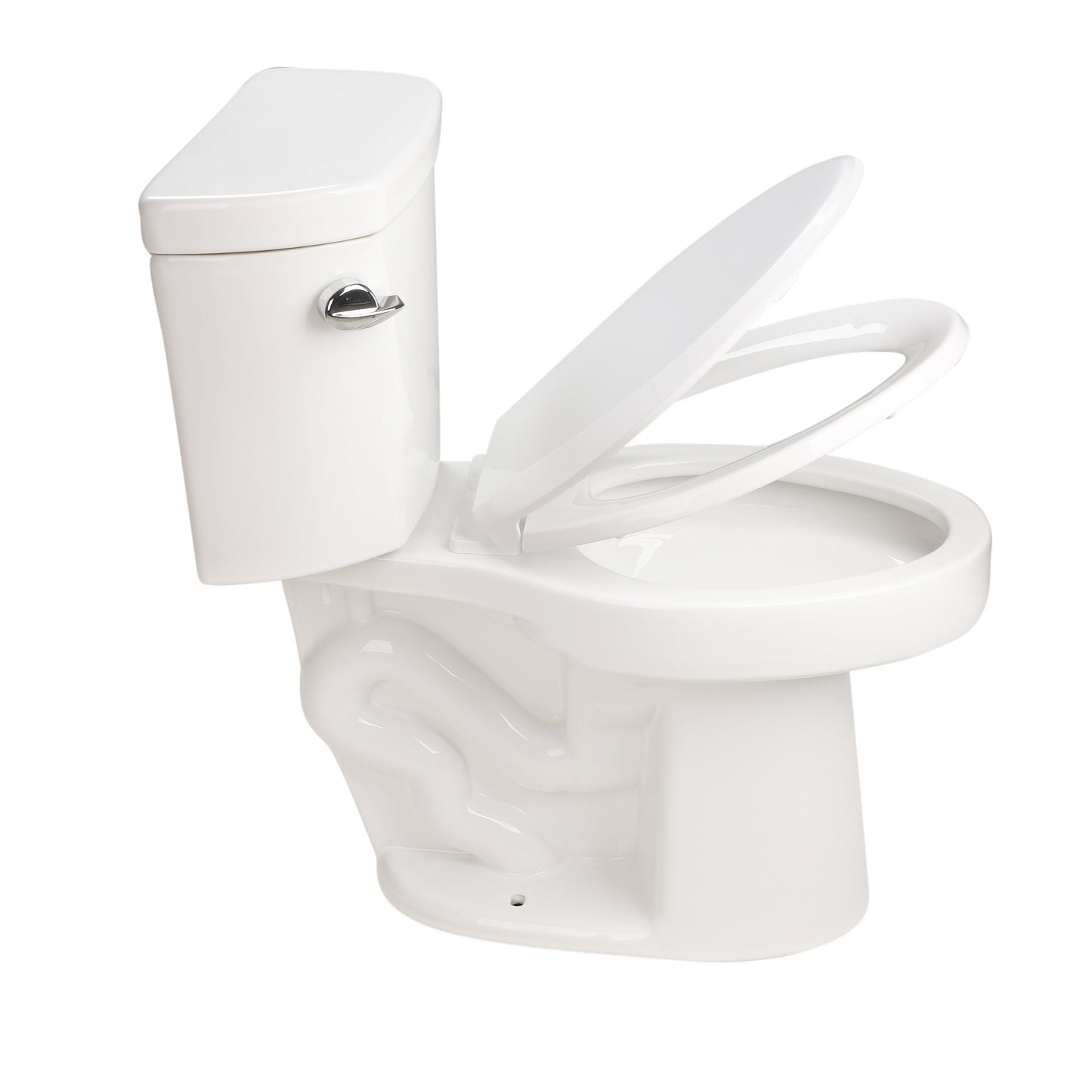 1.28 GPF Tornado Flush Two-piece Toilet for bathrooms,Siphonic Side Press Single Flush,17"ADA Comfort Chair Height Seat, S-trap 12",Rimless Bowl with Soft Closing Seat,Easy-to-Use,Gloss White GW-004