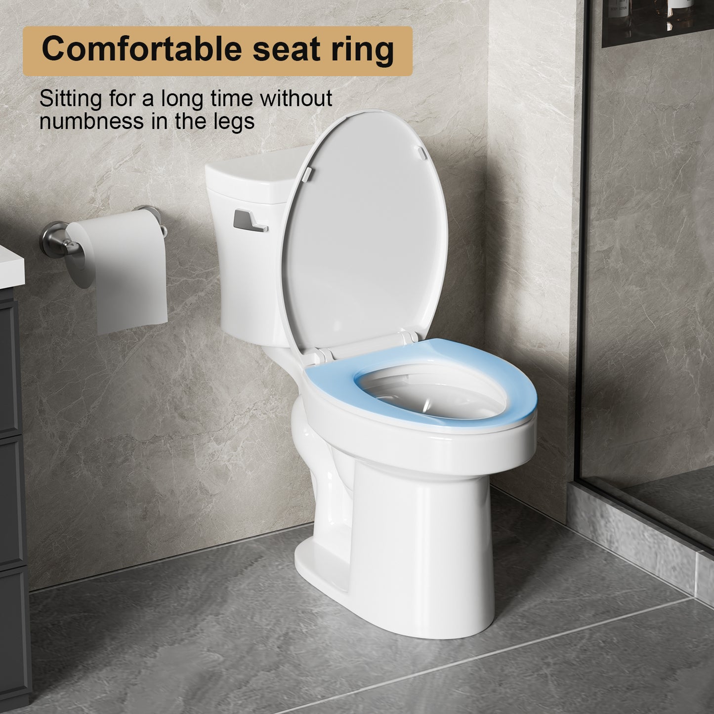 1.28 GPF Tornado Flush Two-piece Toilet for bathrooms,Siphonic Side Press Single Flush,17"ADA Comfort Chair Height Seat, S-trap 12",Rimless Bowl with Soft Closing Seat,Easy-to-Use,Gloss White GW-004