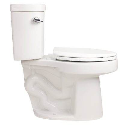 1.28 GPF Tornado Flush Two-piece Toilet for bathrooms,Siphonic Side Press Single Flush,17"ADA Comfort Chair Height Seat, S-trap 12",Rimless Bowl with Soft Closing Seat,Easy-to-Use,Gloss White GW-004