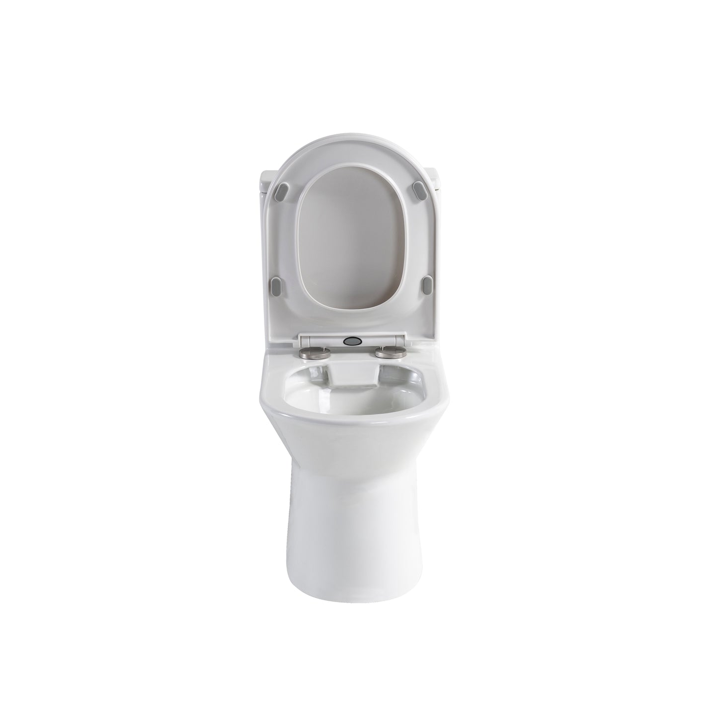 1.1/1.6 GPF Tornado Flush One-Piece Toilet with Comfort Chair Seat ADA Height 17",Powerful & Quiet Dual Flush Modern Toilet,Siphonic S-trap 12",Rimless Bowl with Soft Closing Seat,Gloss White GW-005