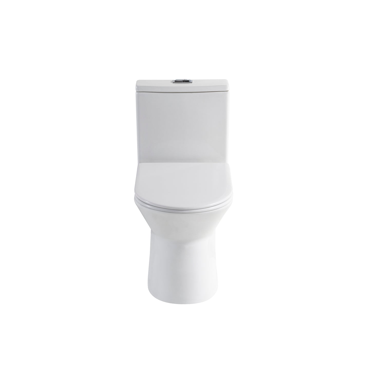 1.1/1.6 GPF Tornado Flush One-Piece Toilet with Comfort Chair Seat ADA Height 17",Powerful & Quiet Dual Flush Modern Toilet,Siphonic S-trap 12",Rimless Bowl with Soft Closing Seat,Gloss White GW-005