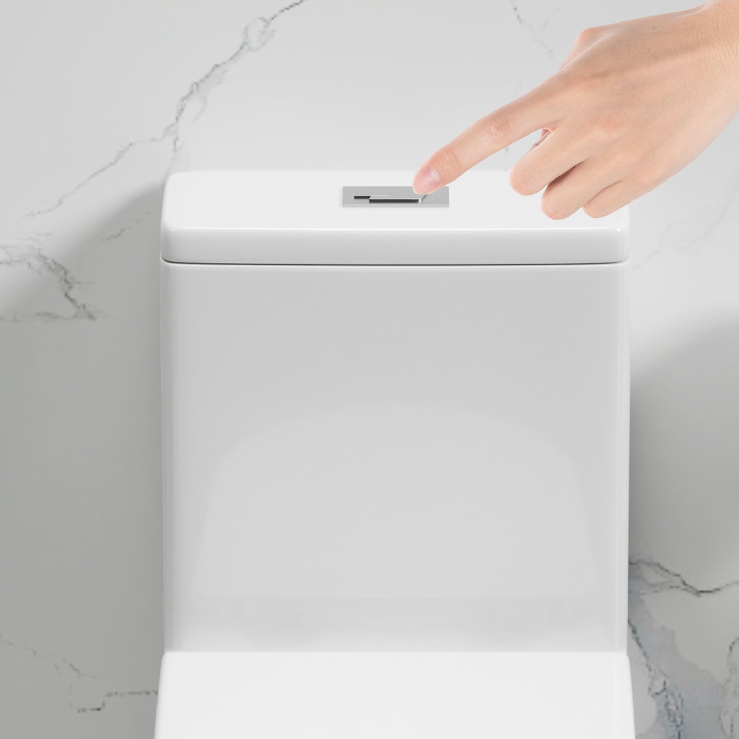 1.1/1.6 GPF Tornado Flush One-Piece Toilet with Comfort Chair Seat ADA Height 17",Powerful & Quiet Dual Flush Modern Toilet,Siphonic S-trap 12",Rimless Bowl with Soft Closing Seat,Gloss White GW-005