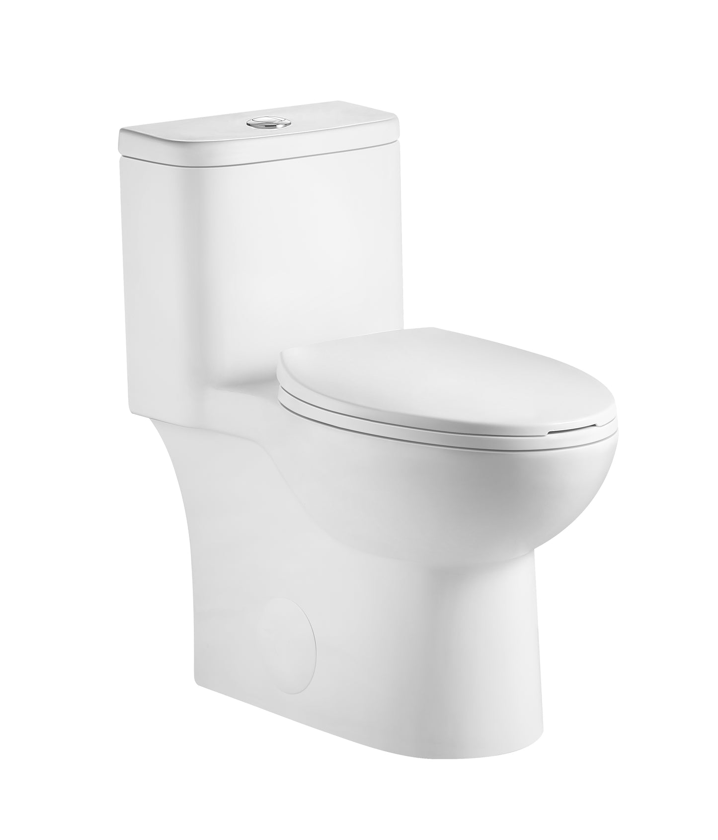 1.1/1.6 GPF Tornado Flush One-Piece Toilet with Comfort Chair Seat ADA Height 17",Powerful & Quiet Dual Flush Modern Toilet,Siphonic S-trap 12",Rimless Bowl with Soft Closing Seat,Gloss White GW-006