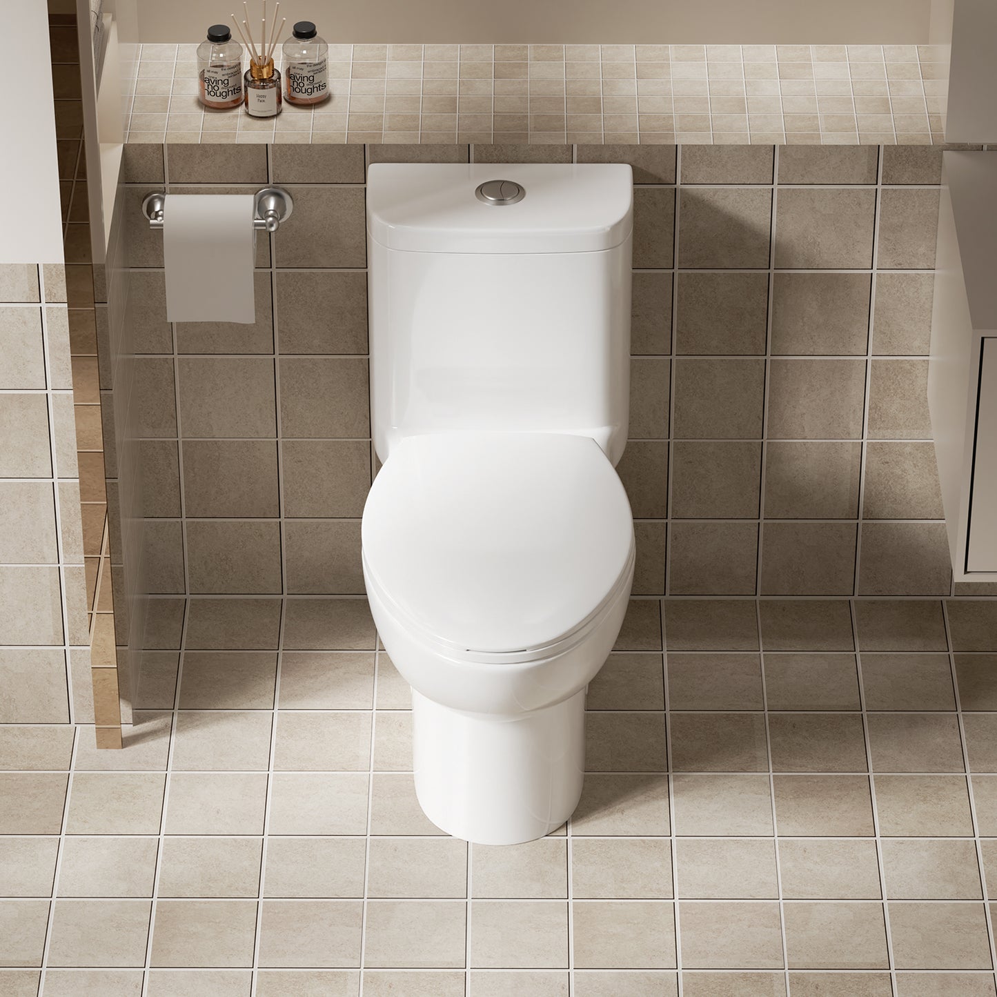 1.1/1.6 GPF Tornado Flush One-Piece Toilet with Comfort Chair Seat ADA Height 17",Powerful & Quiet Dual Flush Modern Toilet,Siphonic S-trap 12",Rimless Bowl with Soft Closing Seat,Gloss White GW-006