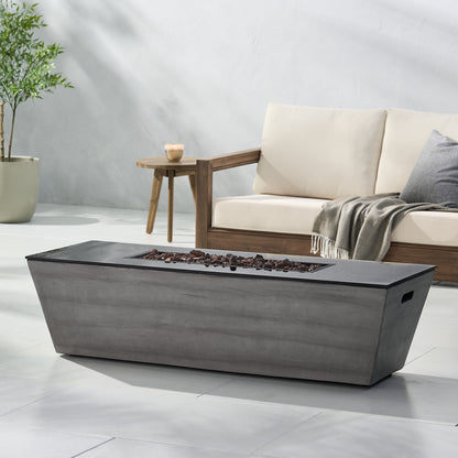 56" RECTANGLE MGO FIRE PIT - 50 000 BTU