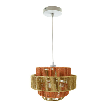 Dorset Pendant Lamp - White and Natural/Terracotta