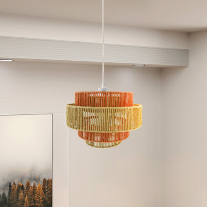 Dorset Pendant Lamp - White and Natural/Terracotta
