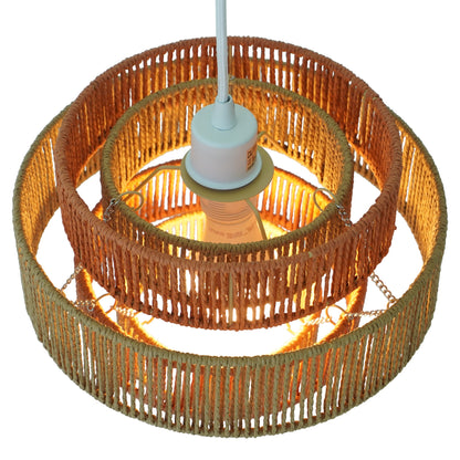 Dorset Pendant Lamp - White and Natural/Terracotta