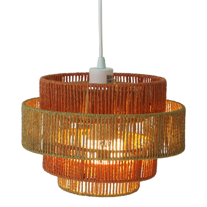 Dorset Pendant Lamp - White and Natural/Terracotta