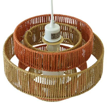 Dorset Pendant Lamp - White and Natural/Terracotta