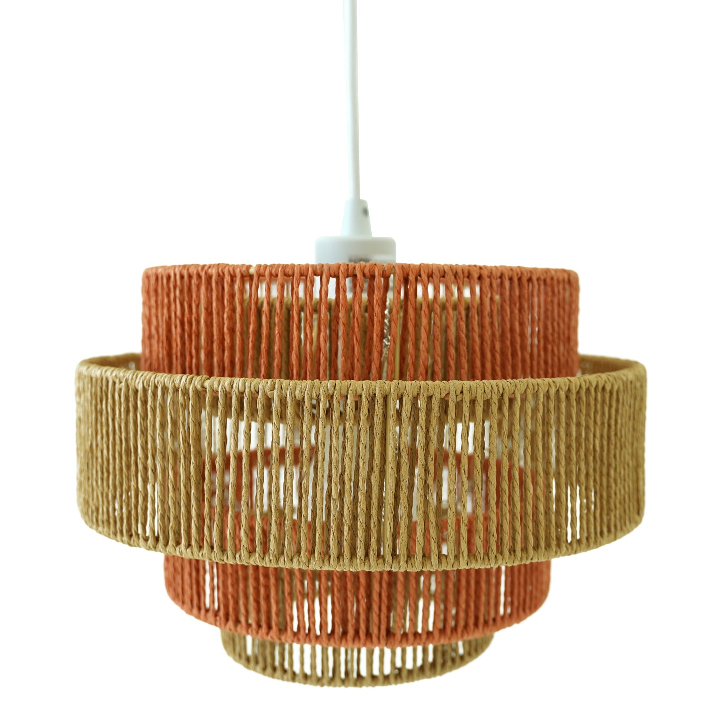 Dorset Pendant Lamp - White and Natural/Terracotta