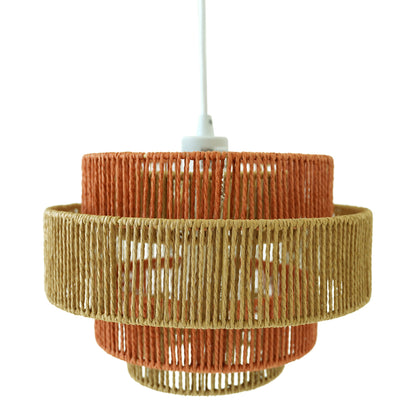 Dorset Pendant Lamp - White and Natural/Terracotta